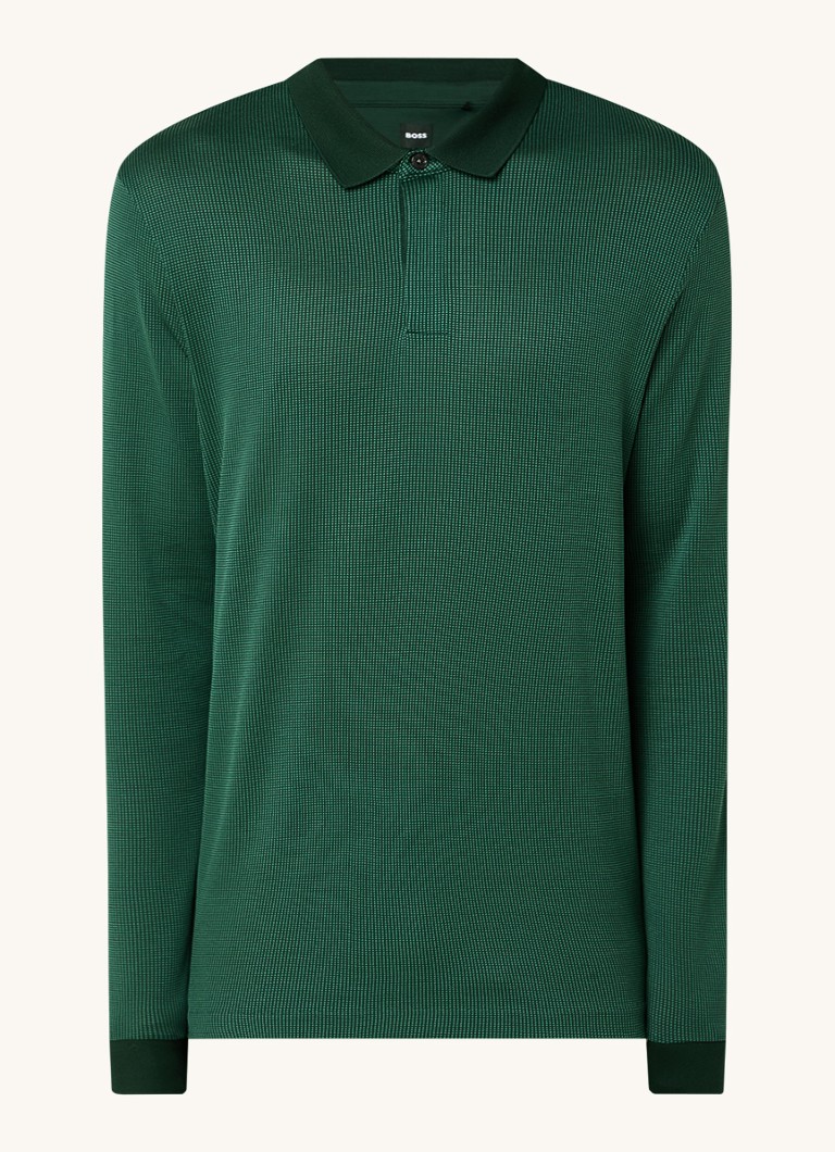 Polo HUGO BOSS H-Pado de corte regular com microdesign e logotipo.