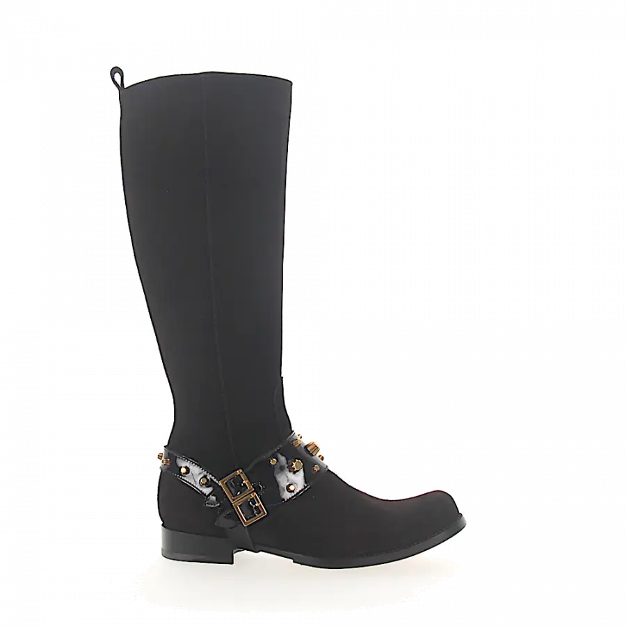Dsquared2 - Stiefel Glattleder Veloursleder Clamp-Schnalle Metallverzierung Zierschnalle braun - braun