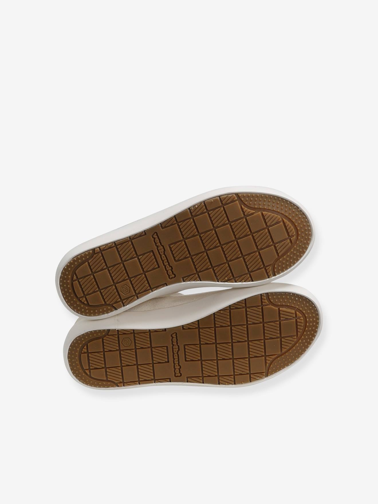 Vertbaudet Mädchen Stoff-Ballerinas, Gummizug - weiß