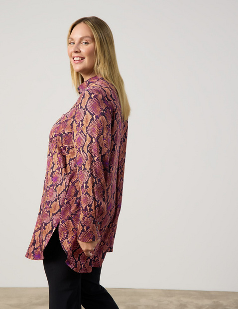 Longbluse mit Schlangen-Print