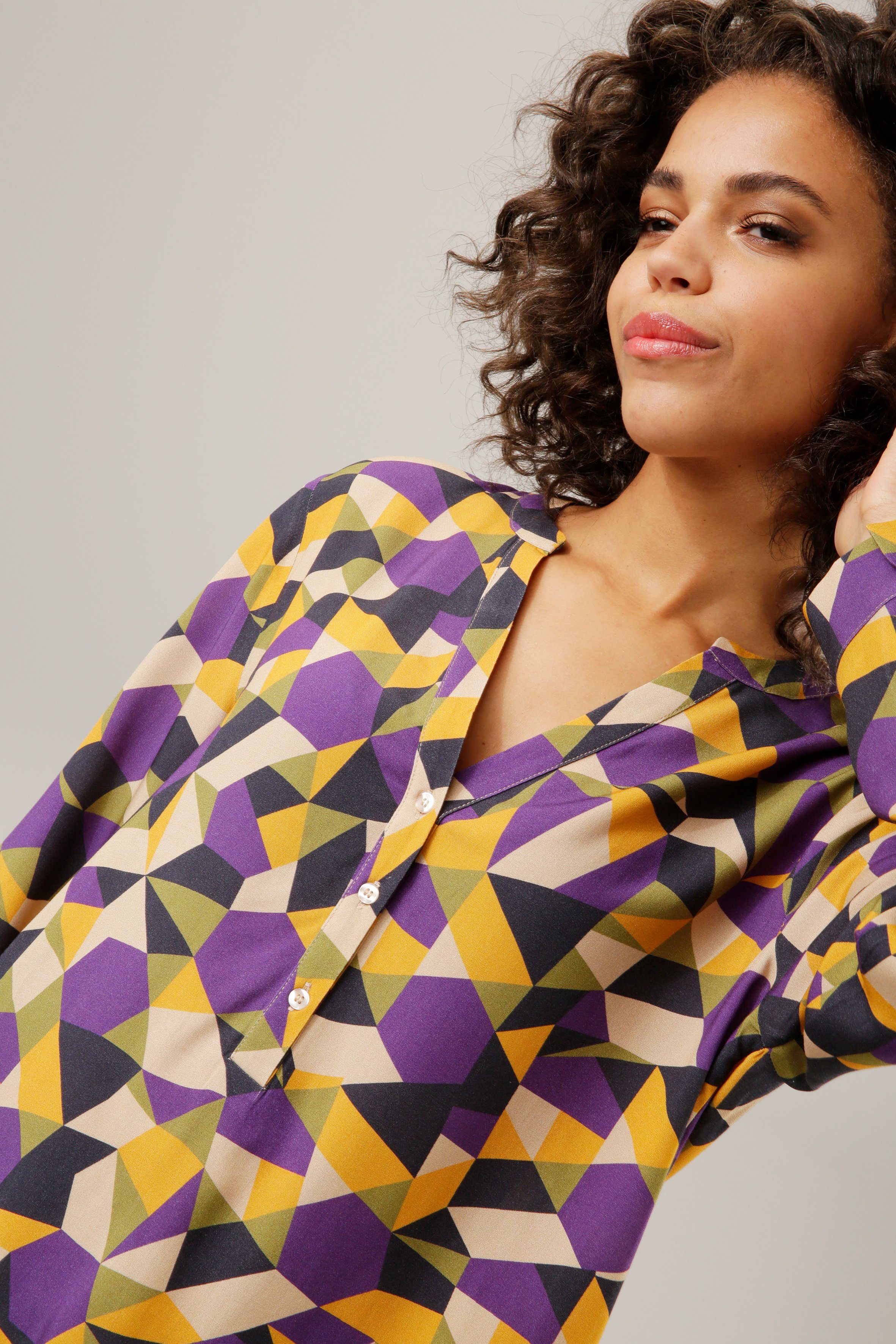 Aniston CASUAL Schlupfbluse mit graphischem Retrodruck