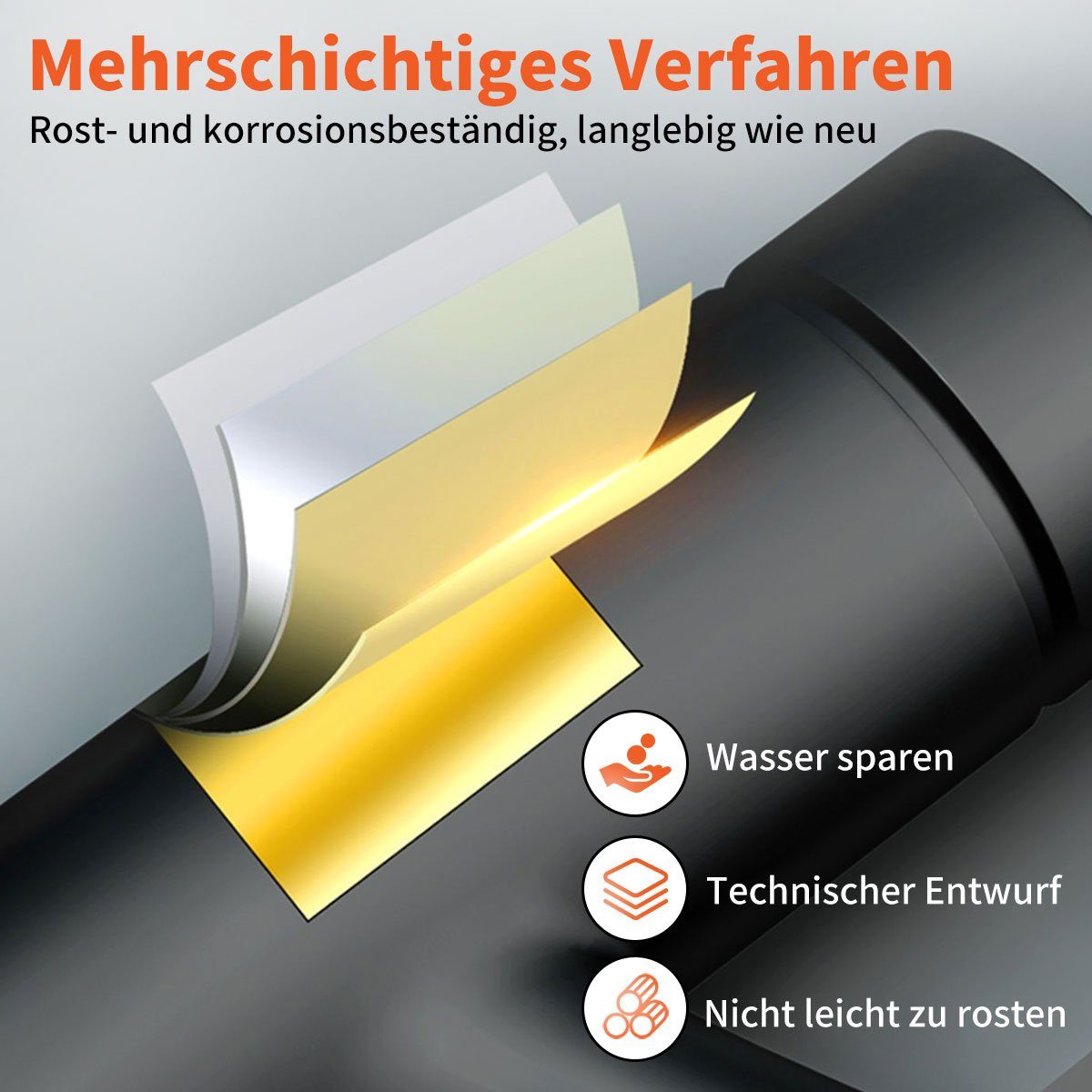 7Magic Waschtischarmatur Wasserhahn Küche, Hochdruck Armatur mit Brause Ausziehbar Armatur Mischbatterie Spültischarmatur, 360° Schwenkbar Zwei Sprühfunktionen