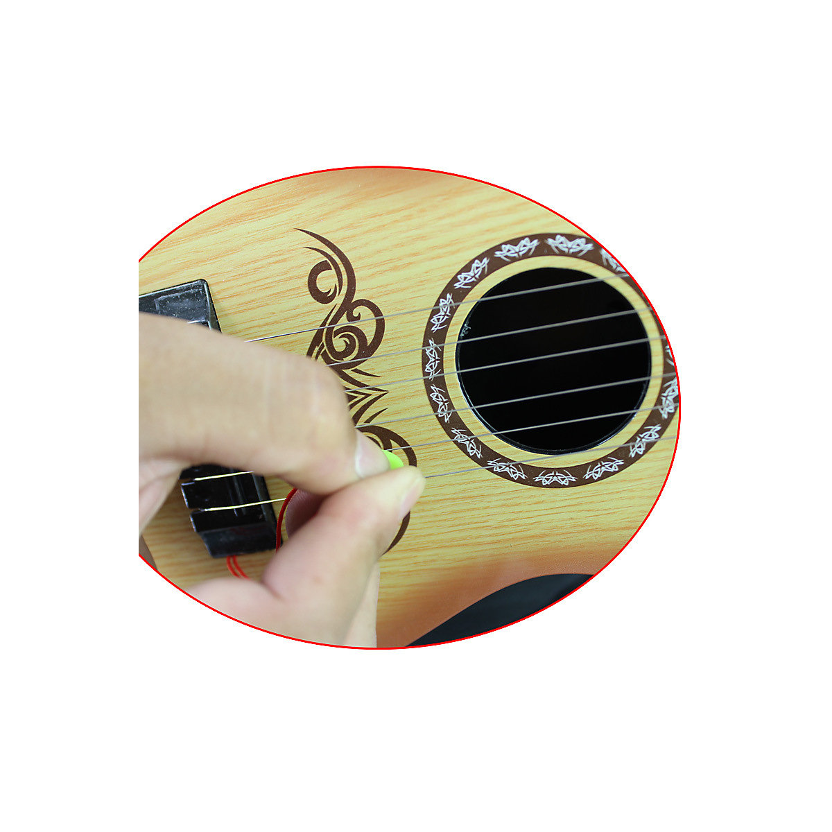 Simulationsgitarre kann pädagogisches Musikinstrumentspielzeug der Erleuchtung spielen Simuliertes Ukulele-Musikspielzeug für Kinder