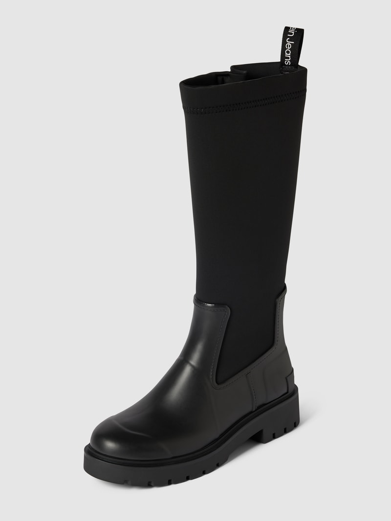 Boots mit Label-Print in black