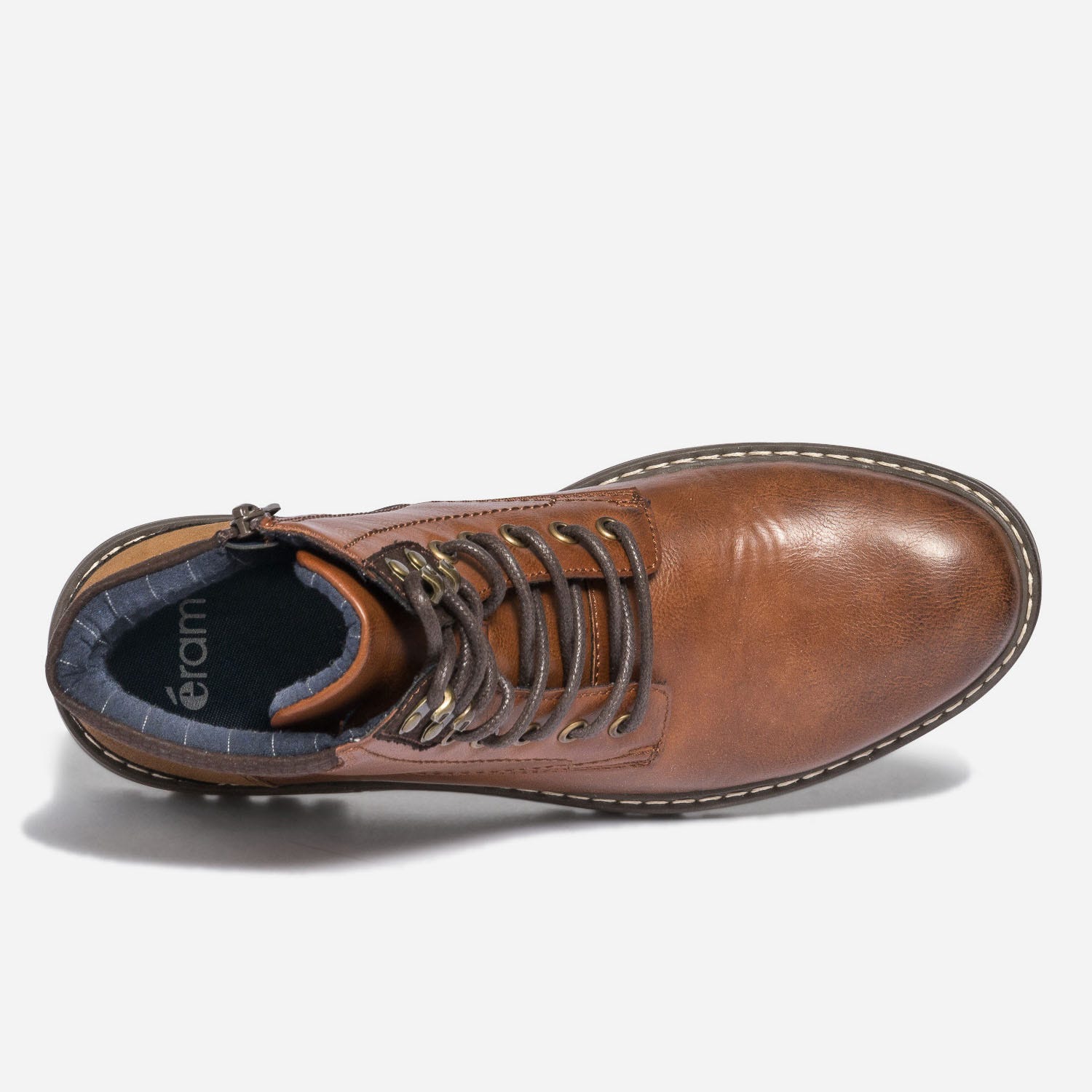 Boots à lacet cognac