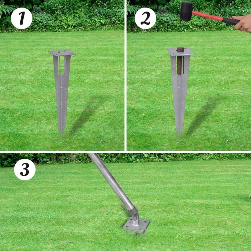 vidaXL Gartenzaun Maschendrahtzaun mit Pfosten Bodenhülsen Stahl Verzinkt 15x0,8m, (1-St)