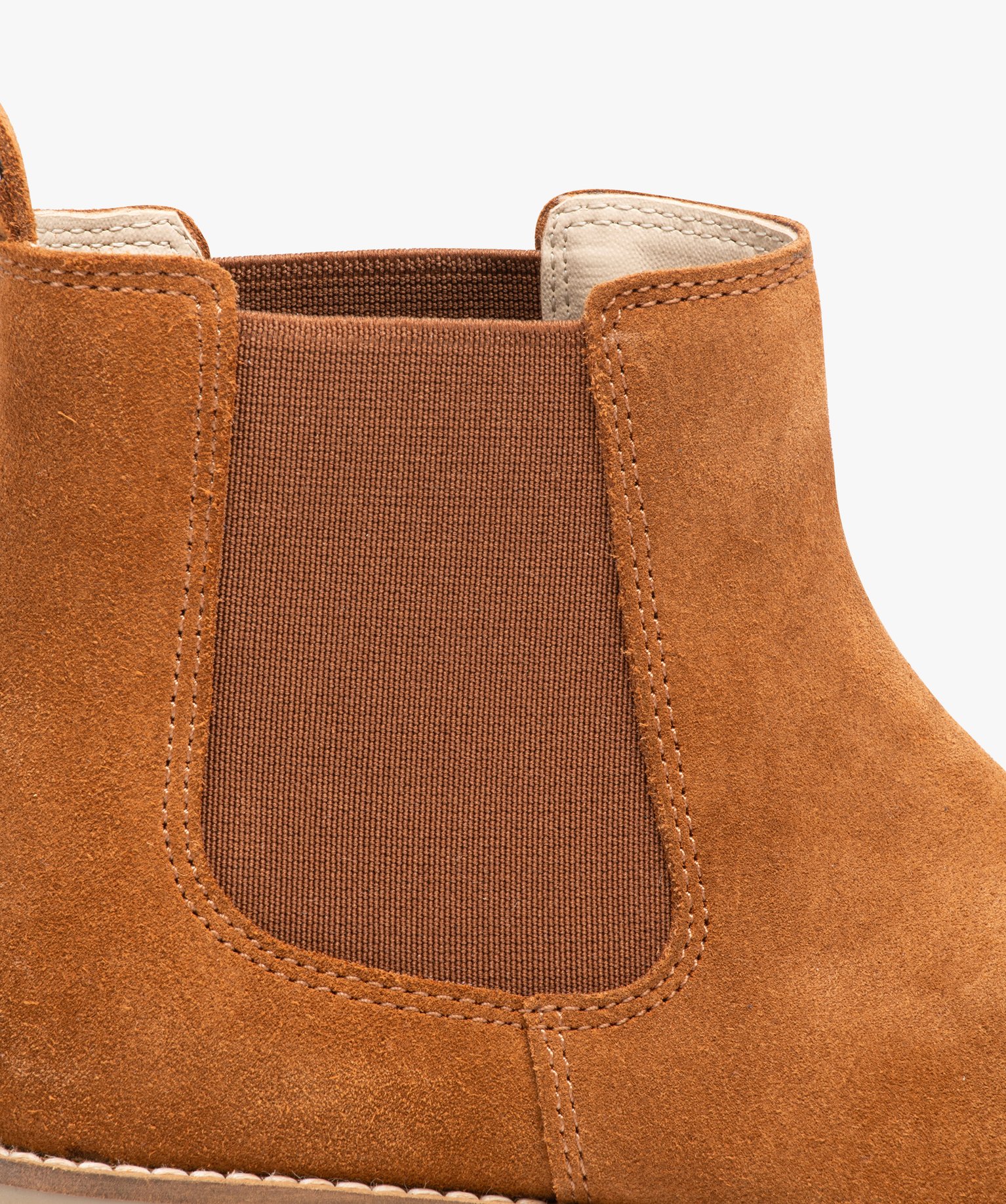 Boots fille unies en suédine style Chelsea camel | GEMO