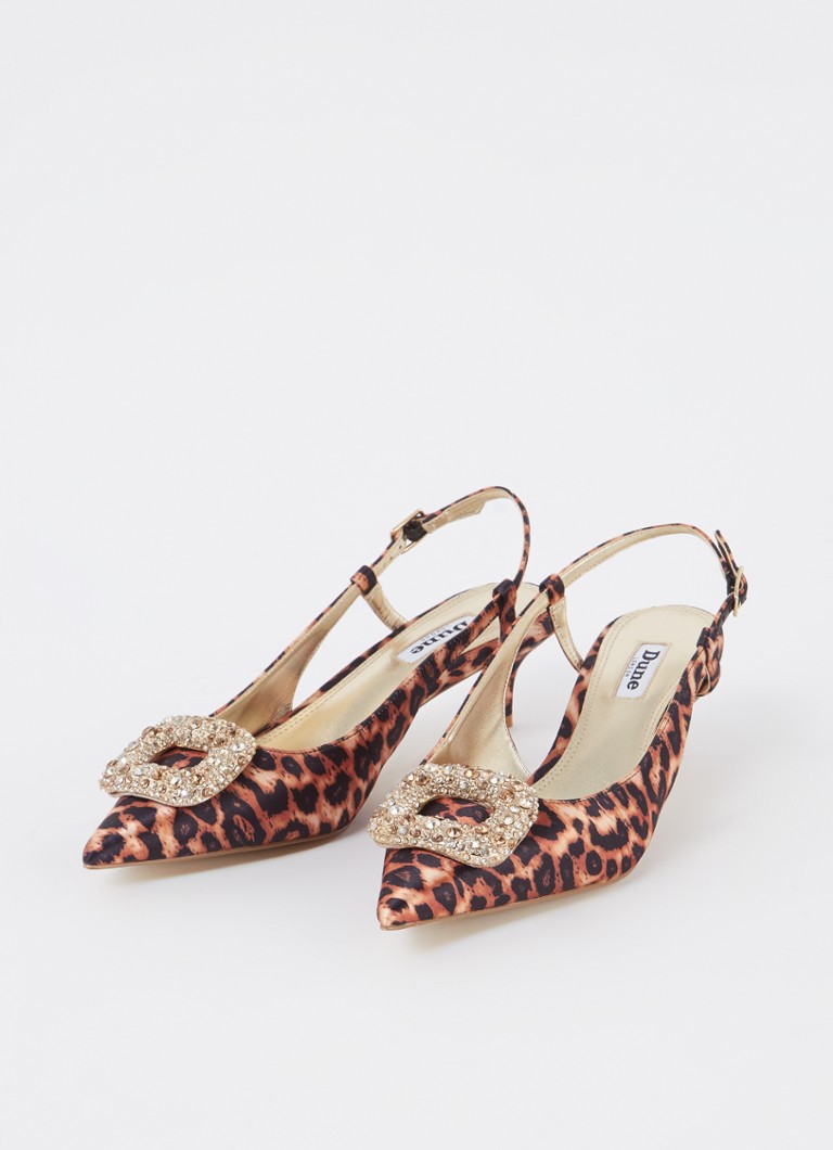 Pantofi cu toc și imprimeu leopard, Dune London Centrepiece.