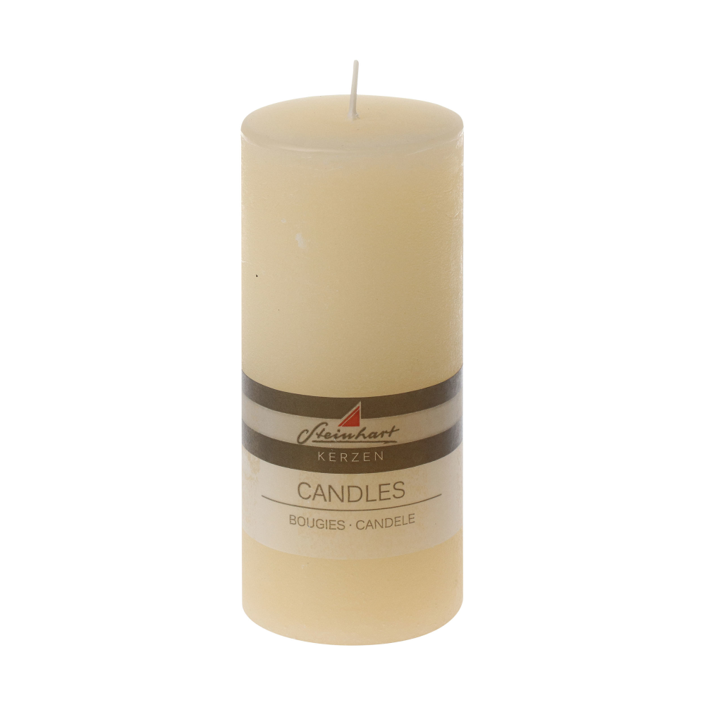 Stumpenkerze Raureif creme