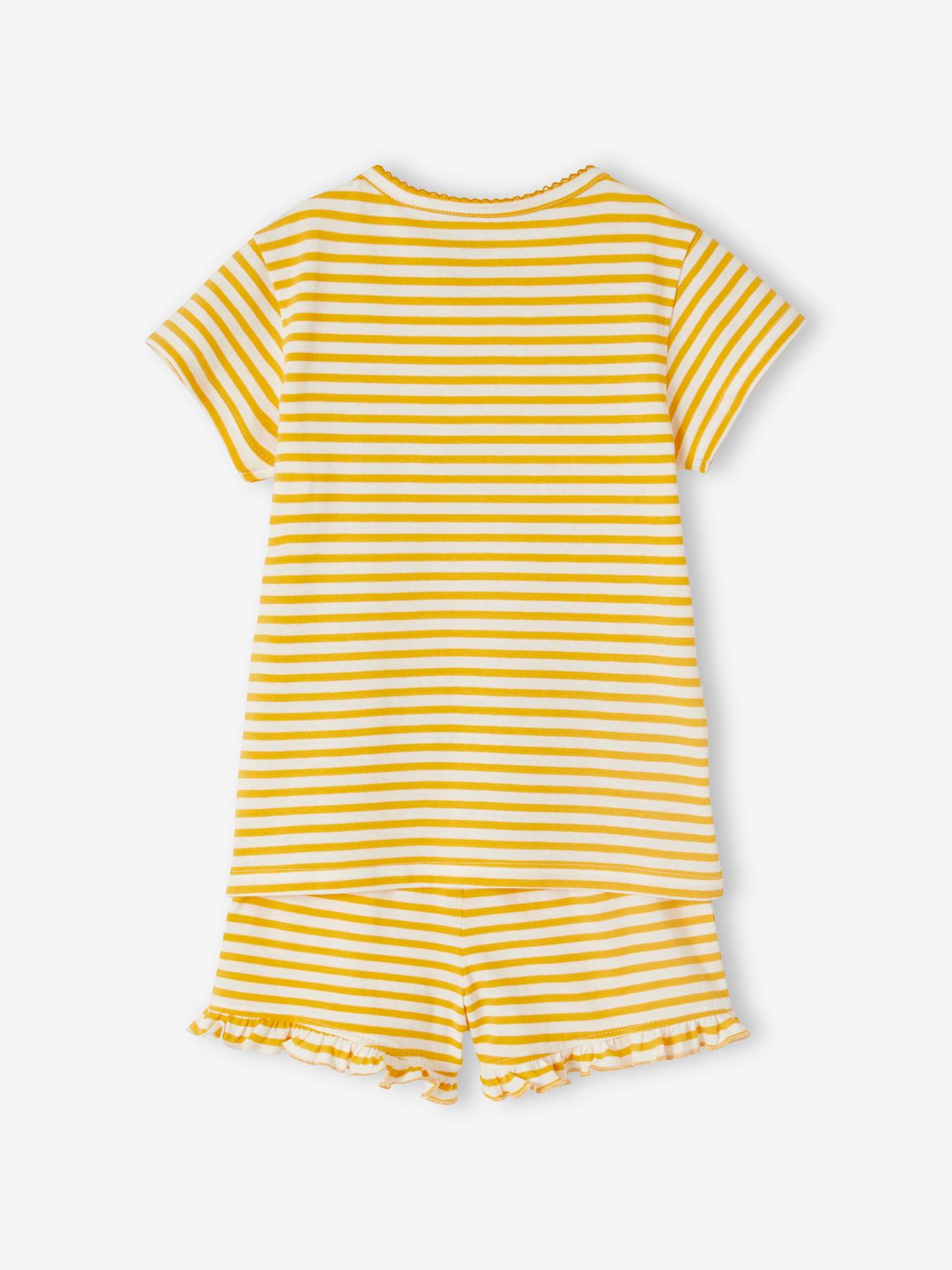 Vertbaudet 2er-Pack Mädchen Sommer-Schlafanzüge Oeko-Tex - gelb