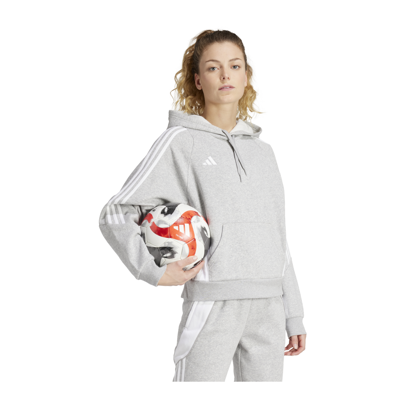 adidas Tiro 24 Hoody Damen Grau Weiss