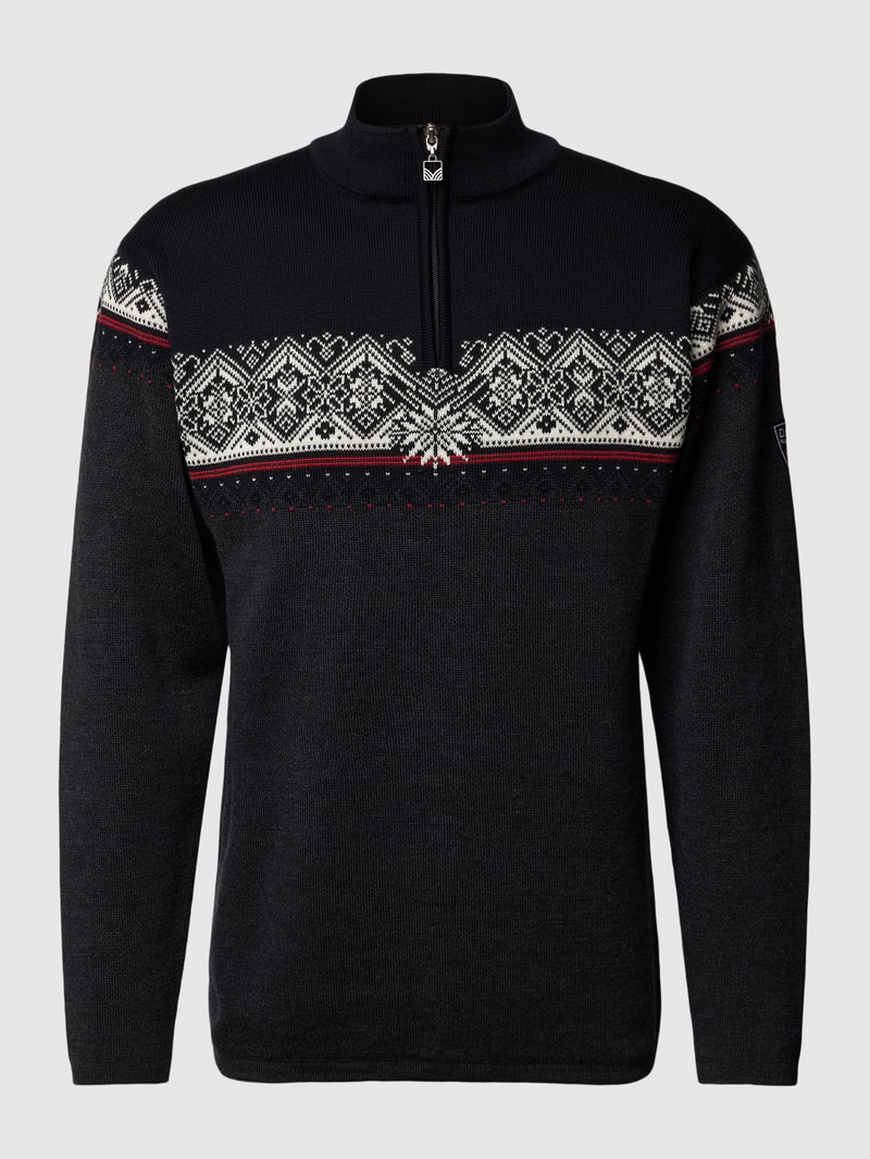 Strickpullover mit Allover-Muster Modell 'Moritz' in anthrazit