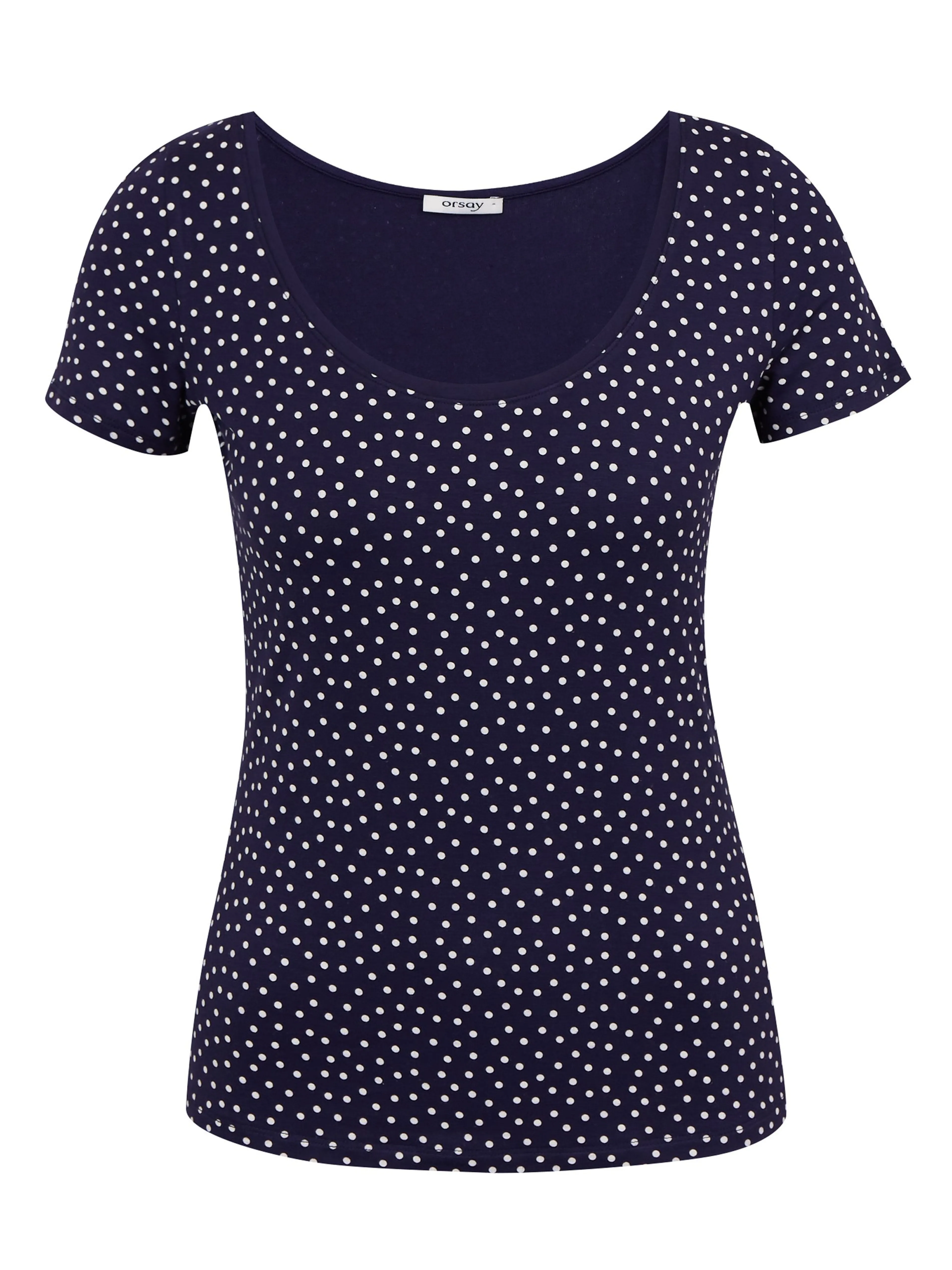 Dunkelblaues Damen-Polka-Dot-Shirt ORSAY