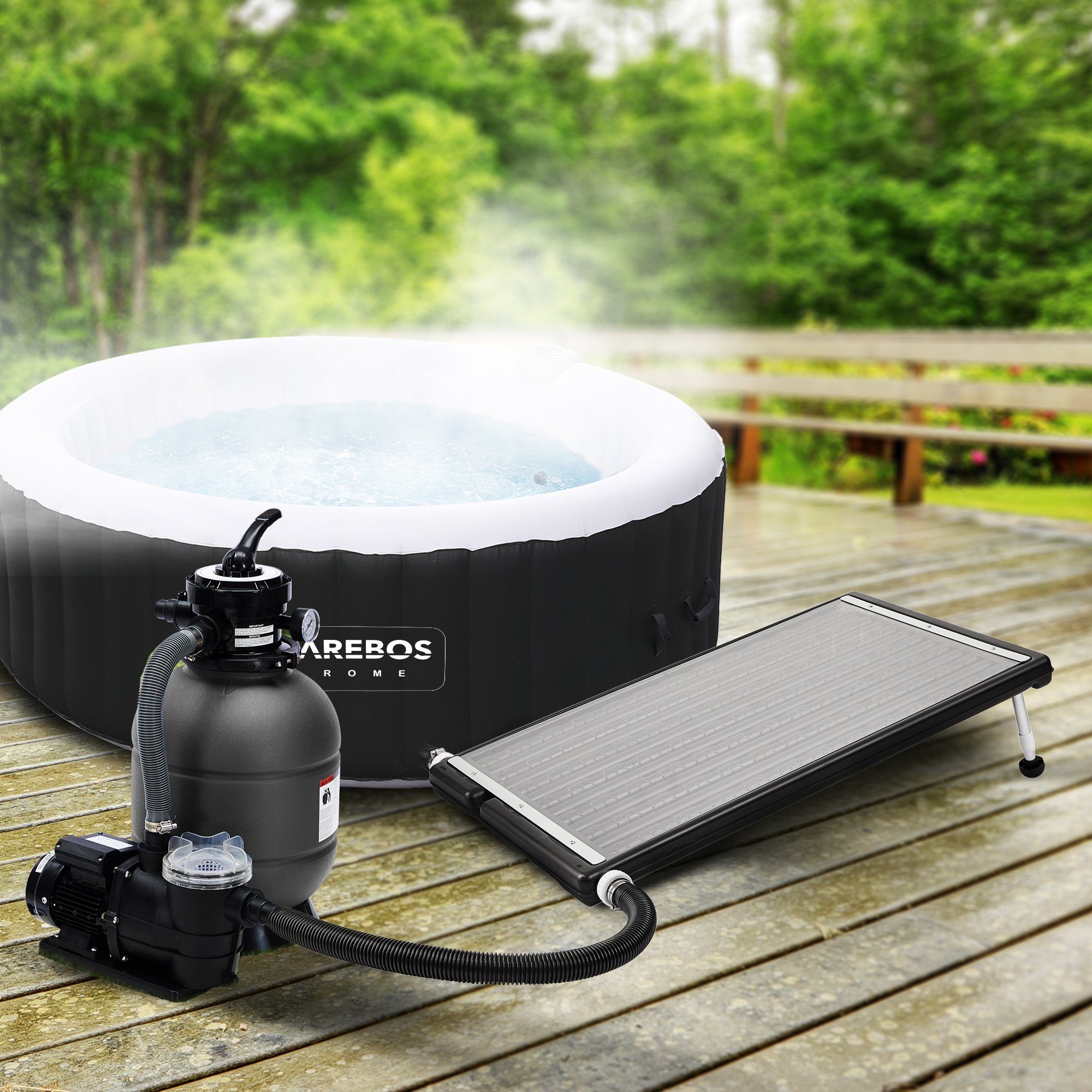 Arebos Solarabsorber Solarmatte Pool Solarheizung Poolheizung Solar Heizung, 0,72 m² Absorberfläche, Stück, Poolheizung, Wasser Erhitzung durch Solar