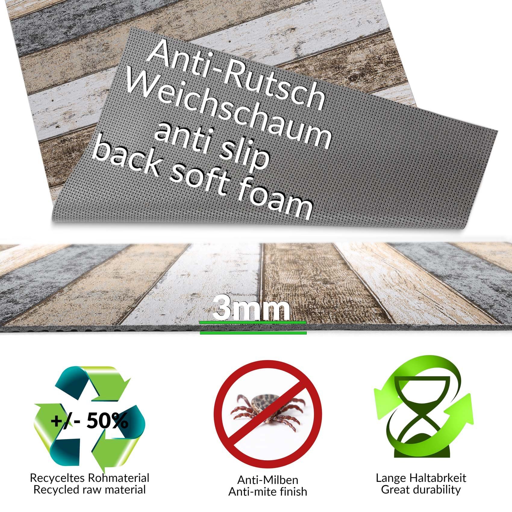 Küchenläufer Küchenläufer Läufer Küchenteppich Teppich Textil RANNA Premium Holzdie, ANRO, Rund, Höhe: 3 mm, Textil