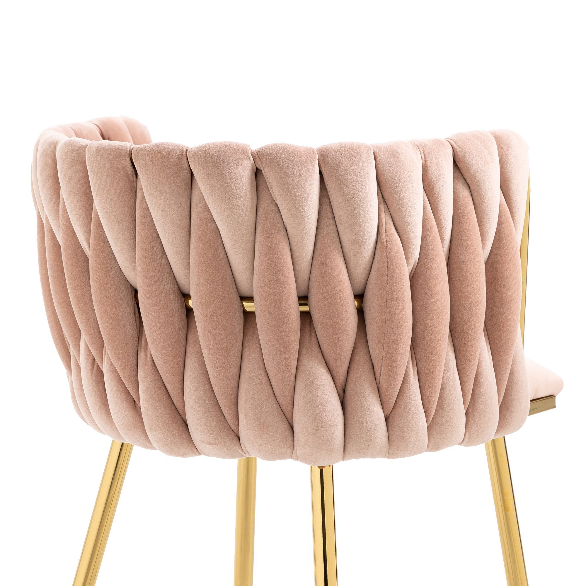 OKWISH 4-Fußstuhl Leisure Esszimmerstühle Akzentstuhl Samt Akzent Lounge Stuhl (mit Eisenmetallfüßen 2-teilig/SET)