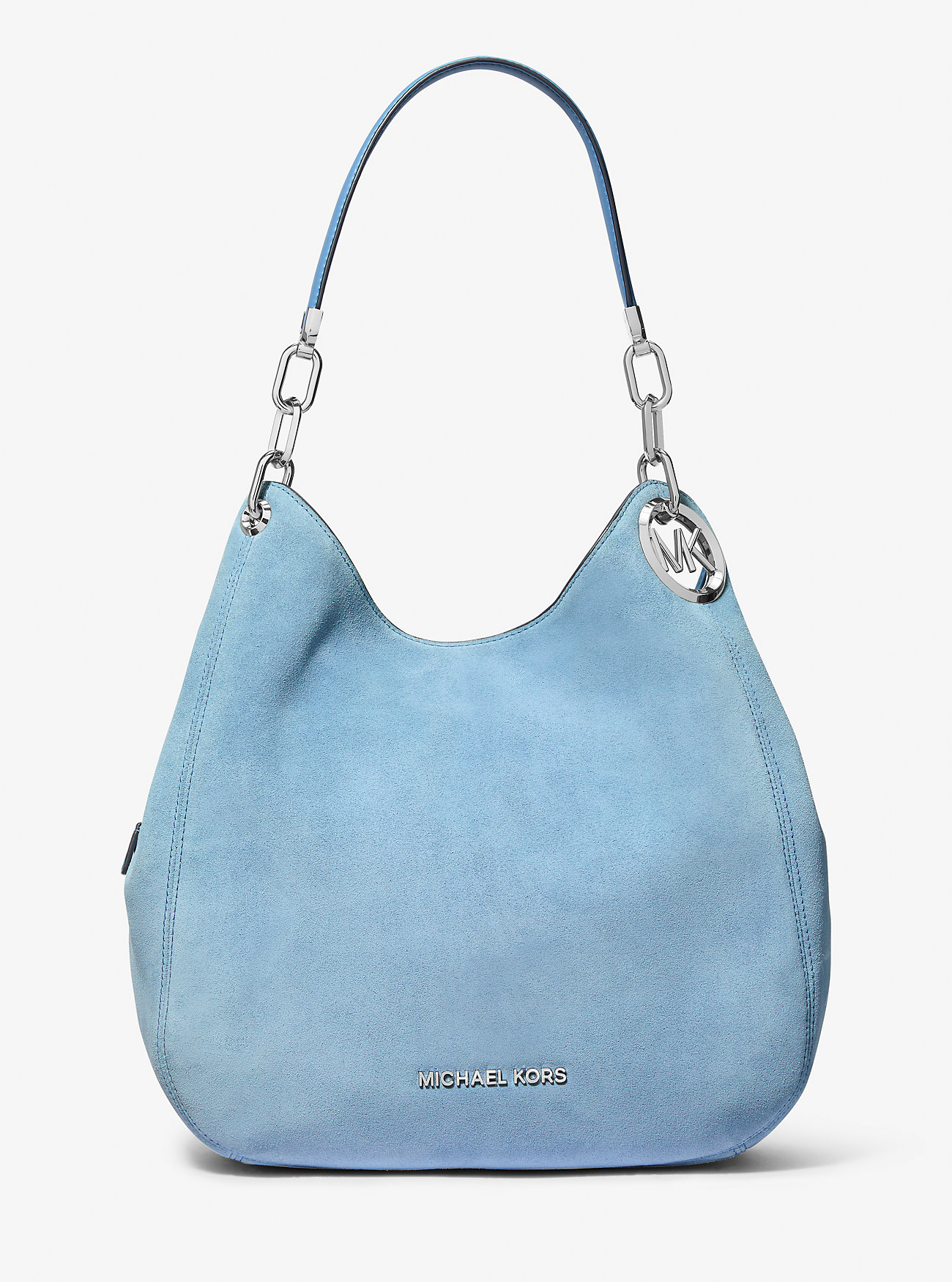 Lillie Large Suede Shoulder Bag - CHAMBRAY