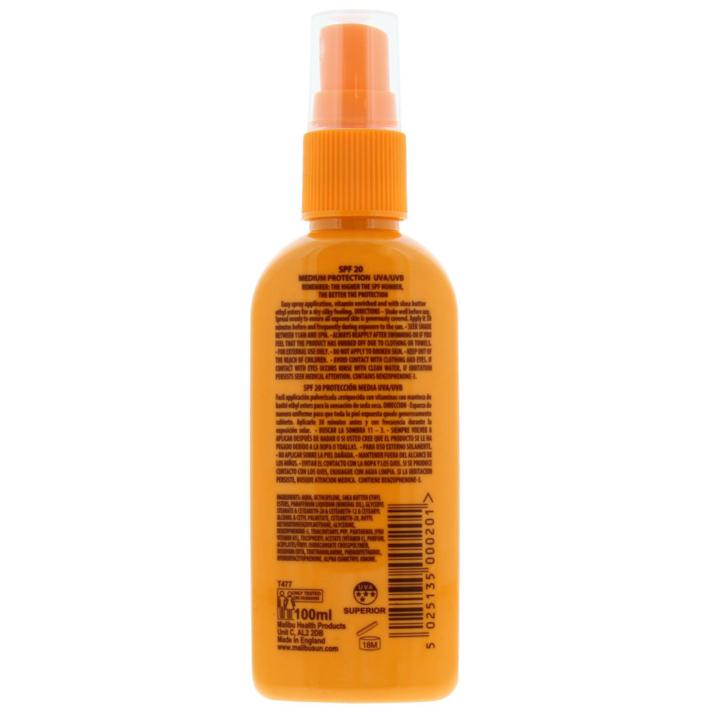 Malibu Lotion Spray SPF20 Tropic By Malibu 100ml auto-bronzant