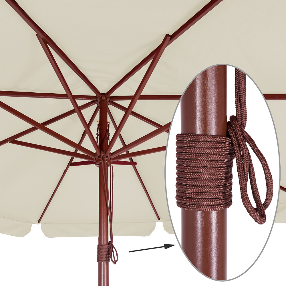 Kingsleeve Sonnenschirm Holz Beige Ø330cm UV-Schutz 50