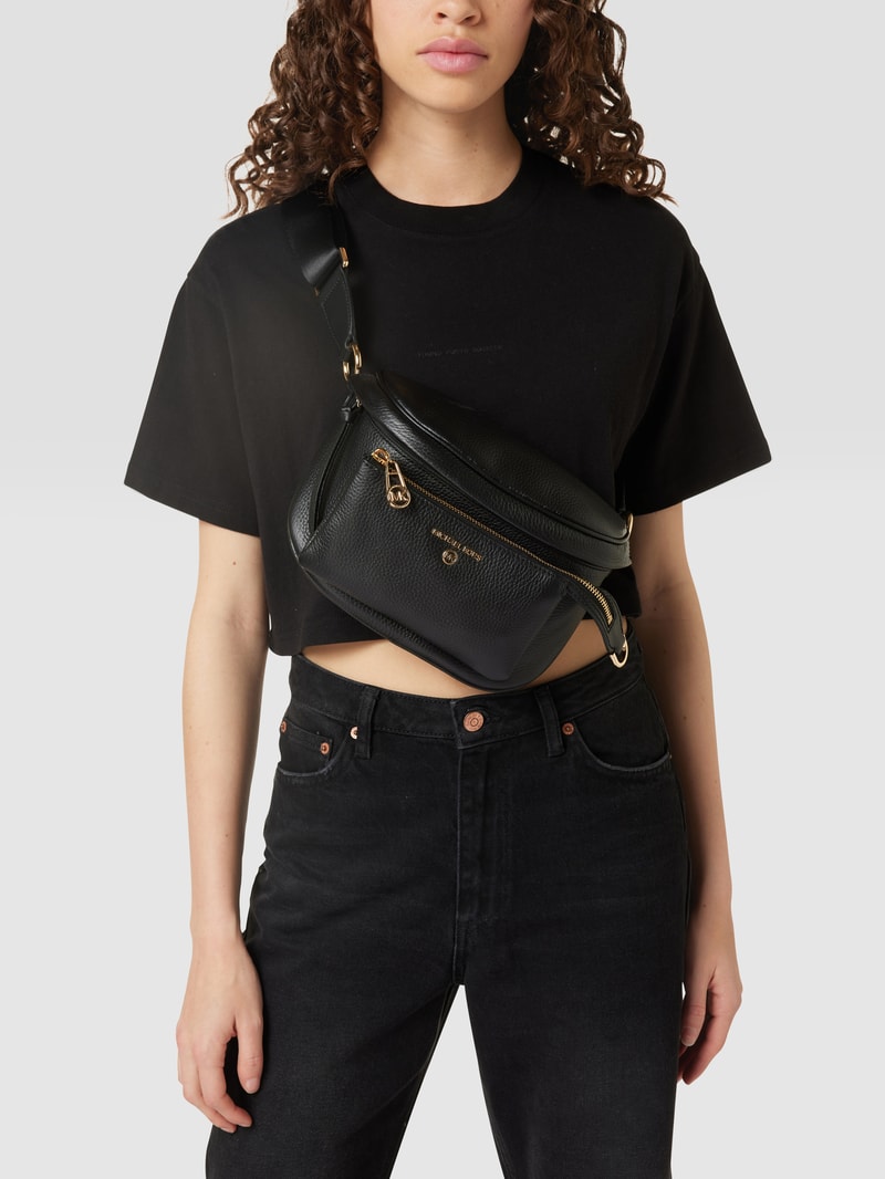 Bauchtasche mit Strukturmuster in schwarz