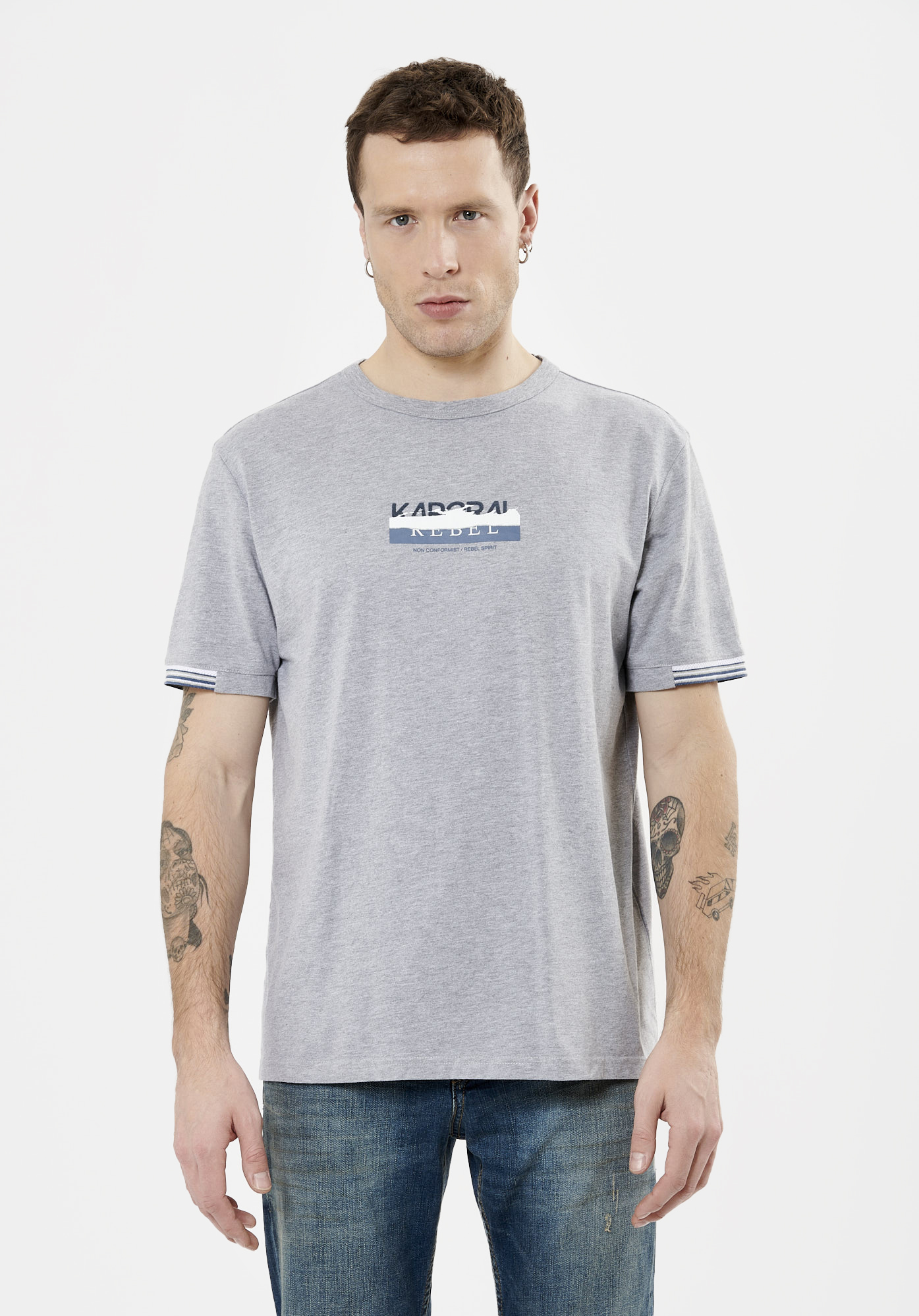 STAN   T-shirt gris Homme en 100% coton