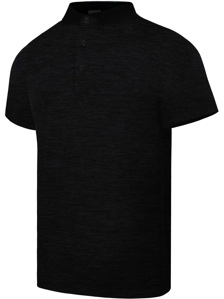 Normani Outdoor Sports Herren Merino Polo-Shirt Nowra in Schwarz günstig kaufen