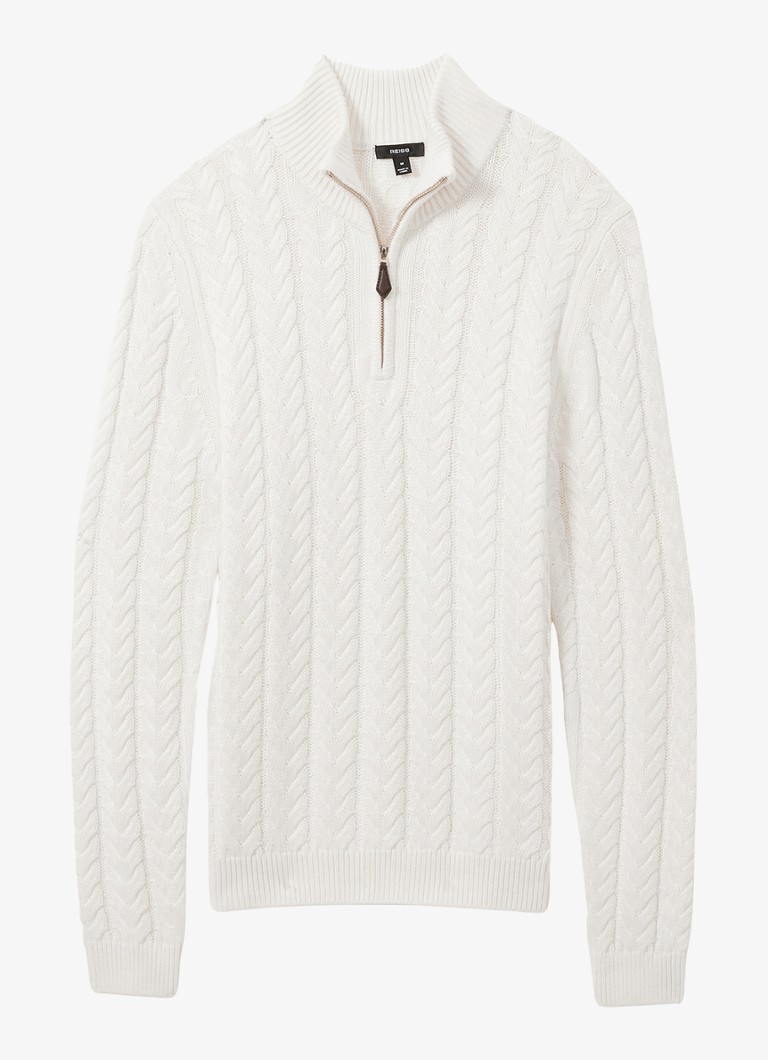 Reiss Tamworth cable-knit shipper sweater in wool blend