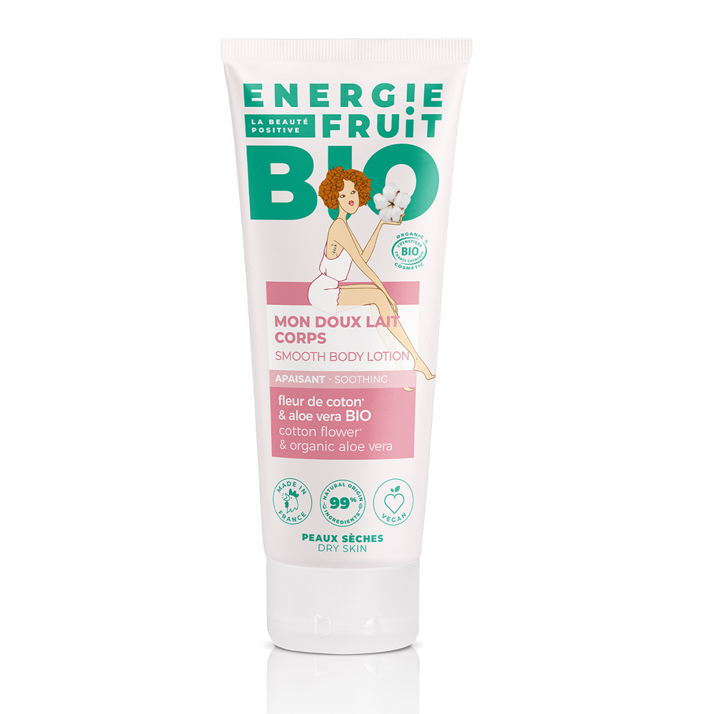energie fruit MON DOUX LAIT BIO APAISANT | FLEUR DE COTON & ALOE VERA BIO 99% Lait corps certifié BIO