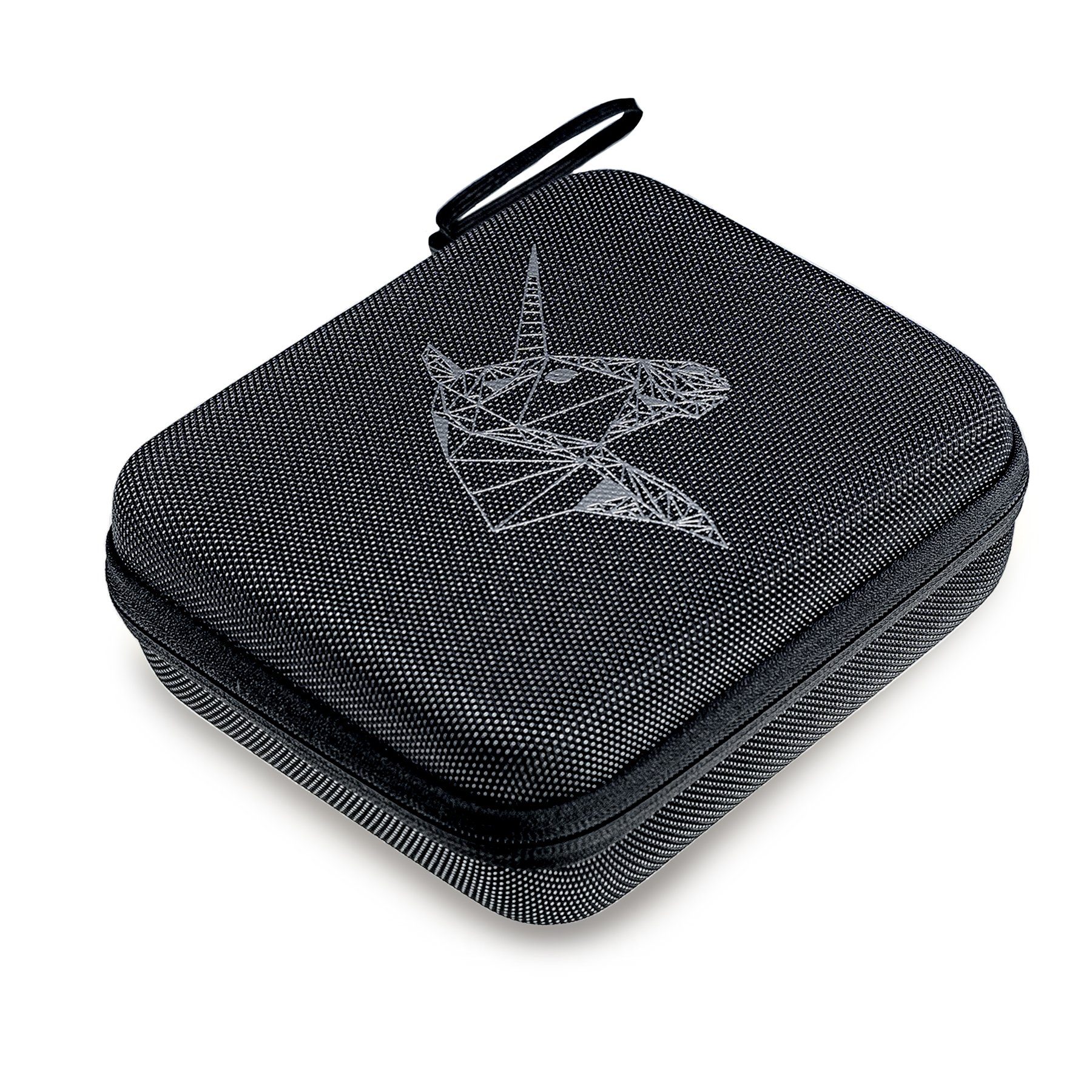Hi-SHOCK Brillenetui Einhorn, zur Aufbewahrung, mit Netz & Trennfach, Kulturtasche, Hartschalenetui, Transporttasche, Reisetasche, Kosmetiktasche, 19cm x 15cm x 6,5cm - grau - mit Reißverschluss