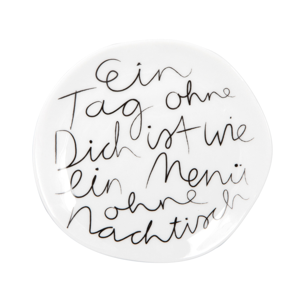 Deko-Teller Ein Tag ohne Dich weiß/