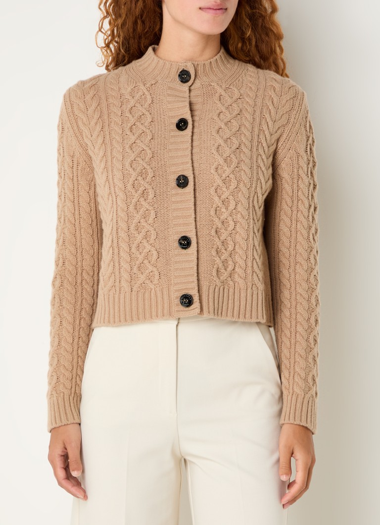 MaxMara Afosi Cardigan din Lână Merinos tricot cablu