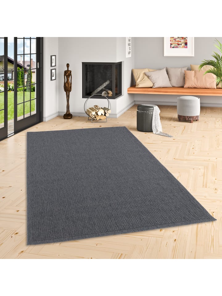 Pergamon In & Outdoor Teppich Marbella Bordüre in Antraciet günstig kaufen