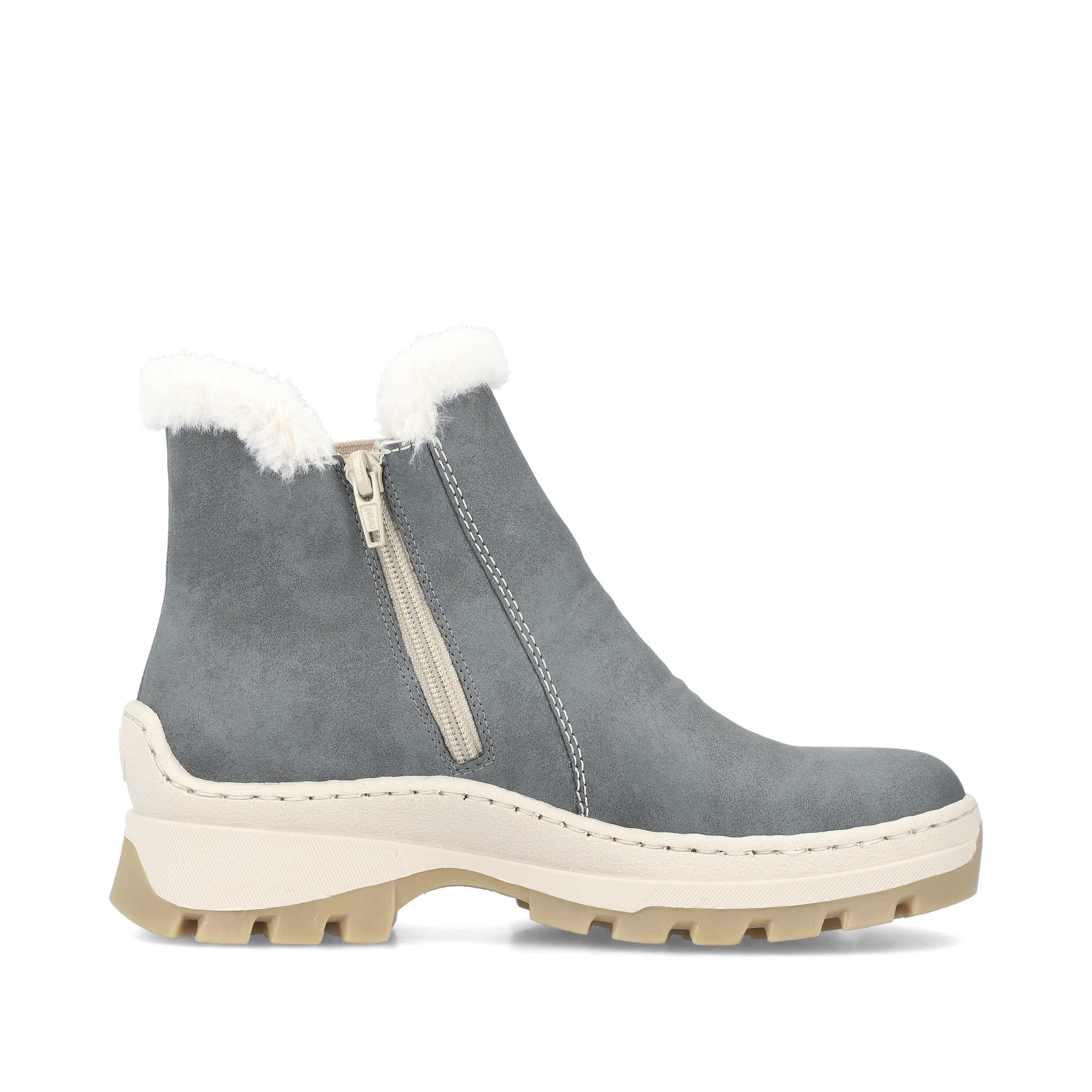 Rieker Damen Chelsea Boots graublau-beige