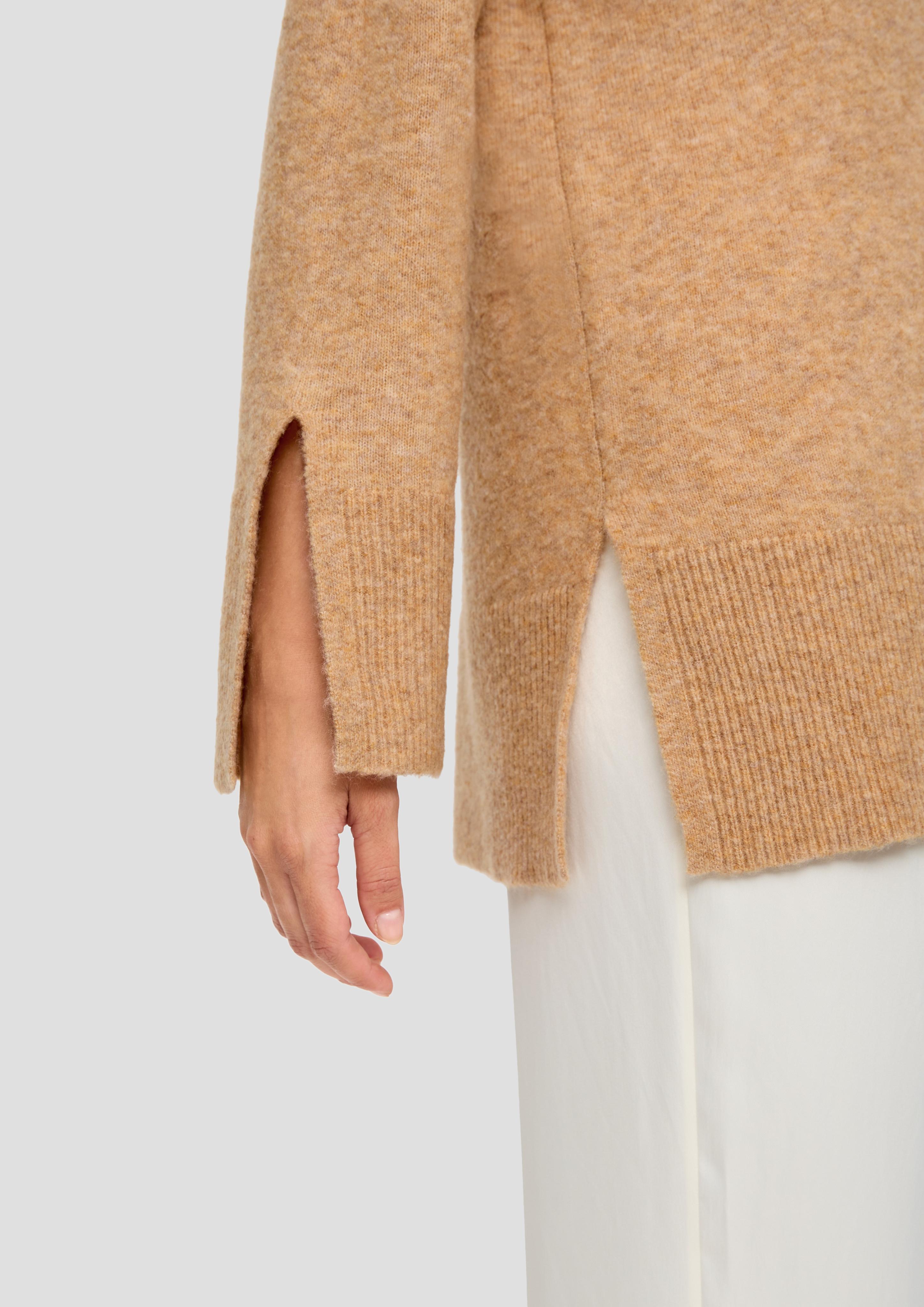Strickpullover mit Rippblende am Kragen  2138084-18W0