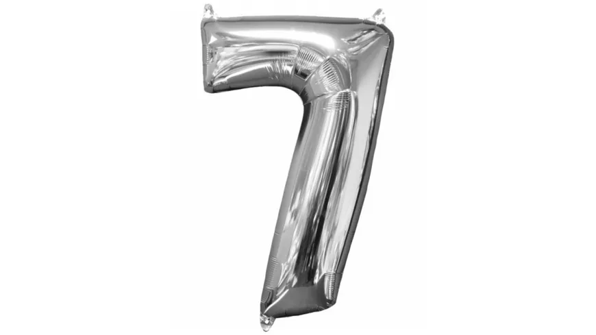 Amscan - Folienballon Zahl 7 silber 26