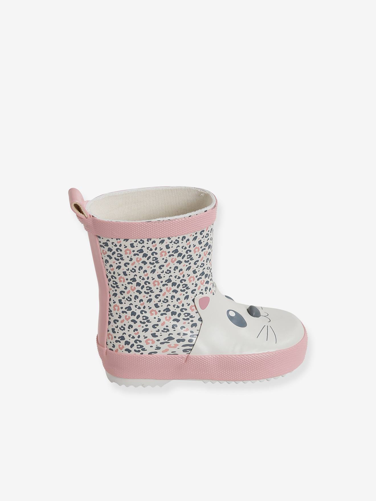 Bottes de pluie bébé fille en caoutchouc blanc