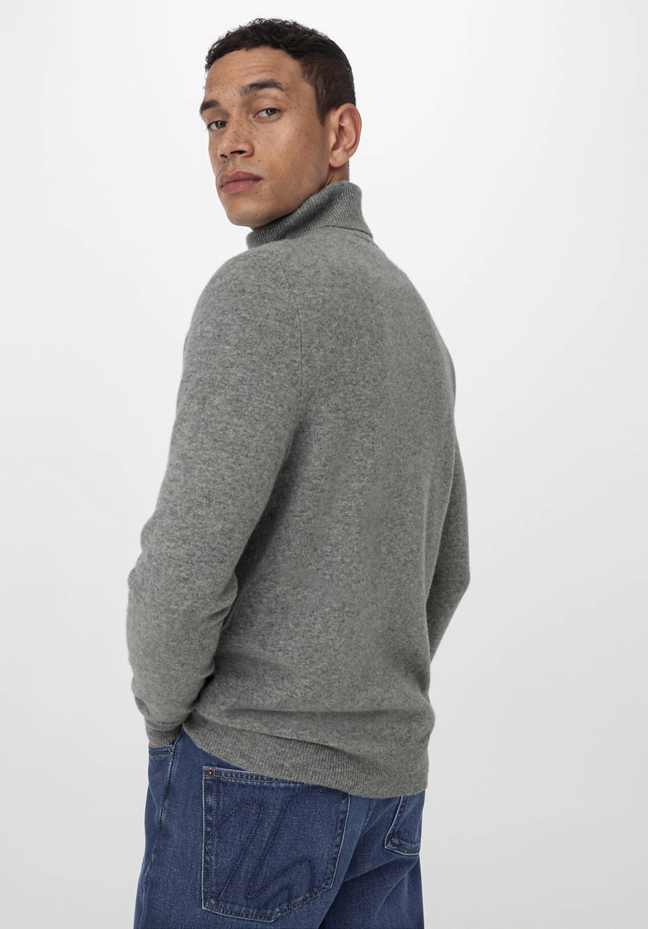Rollkragen-Pullover aus Schurwolle mit Kaschmir