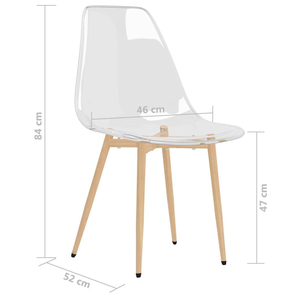 vidaXL Esszimmerstuhl Esszimmerstühle 2 Stk. Transparent PET (2 St)