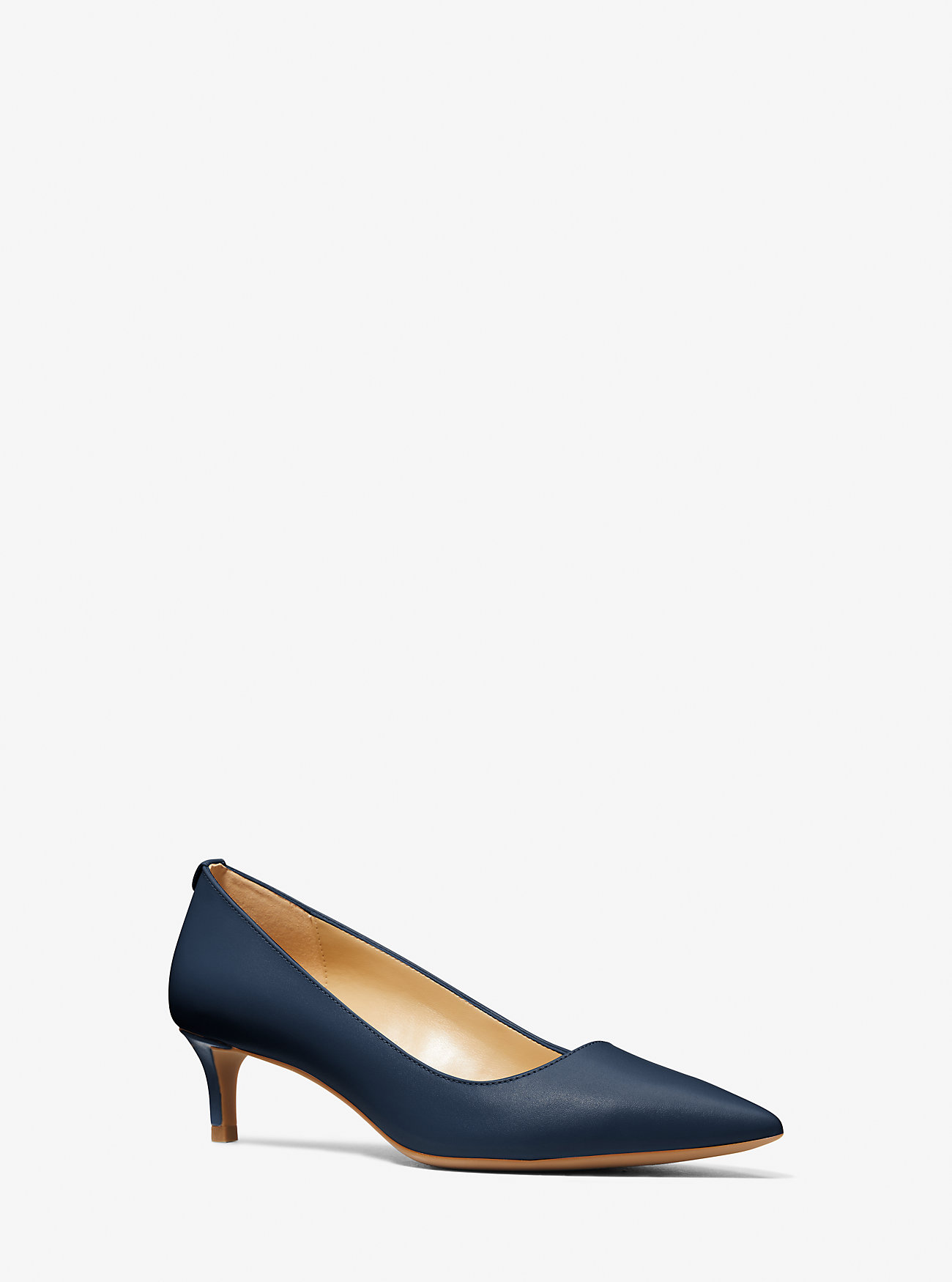 Alina Flex Lær Kitten Pumps - Marineblå