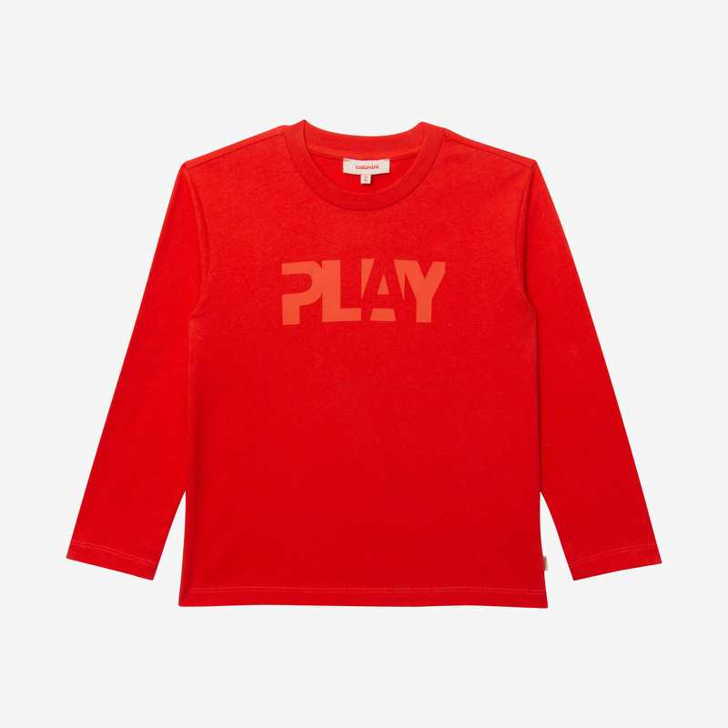 T-shirt garçon message rouge en coton recyclé Catimini