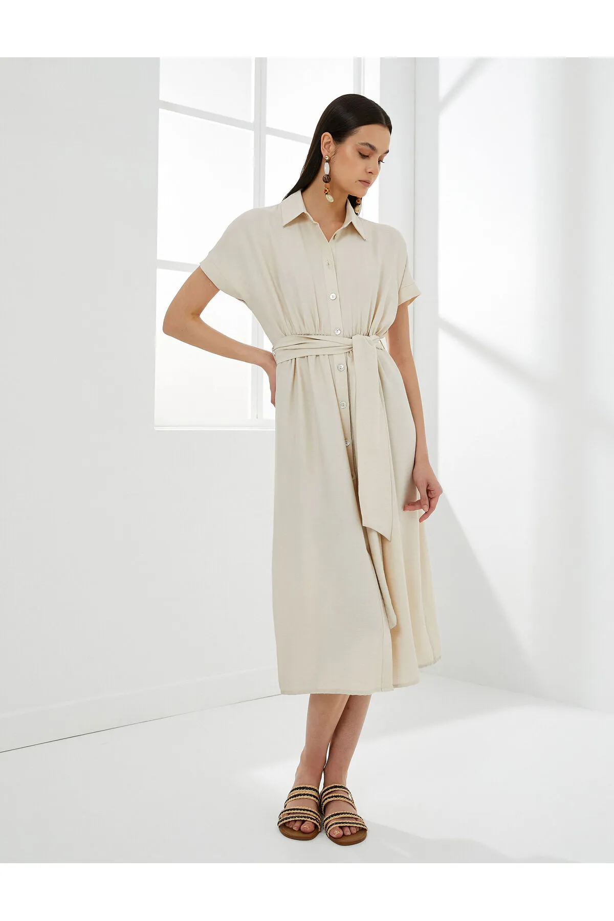 Koton  Kleid - Ecru - A-Linie