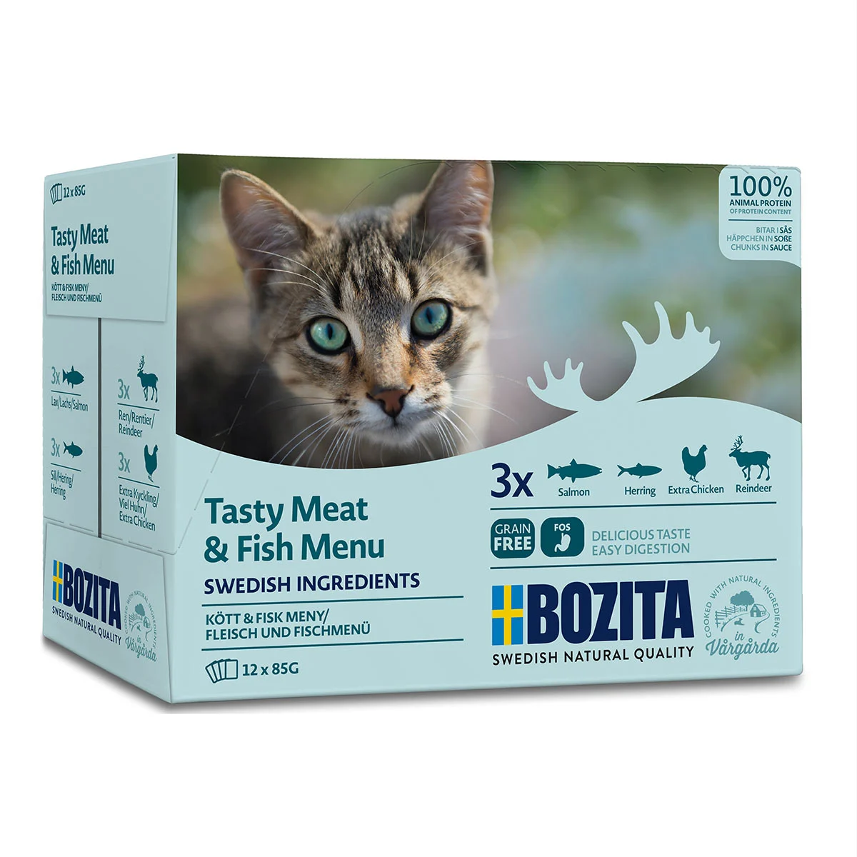 Bozita Häppchen in Soße Multibox Fleisch&Fisch 12x85g