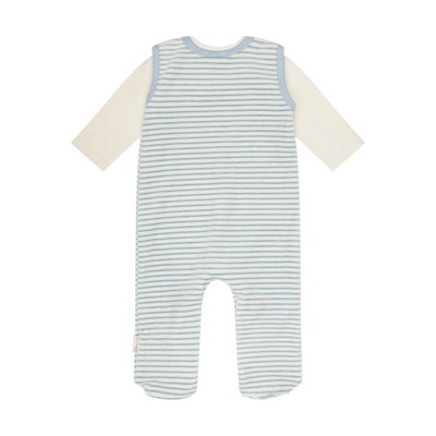 Set Strampler + T-Shirt langarm GOTS, hellblau