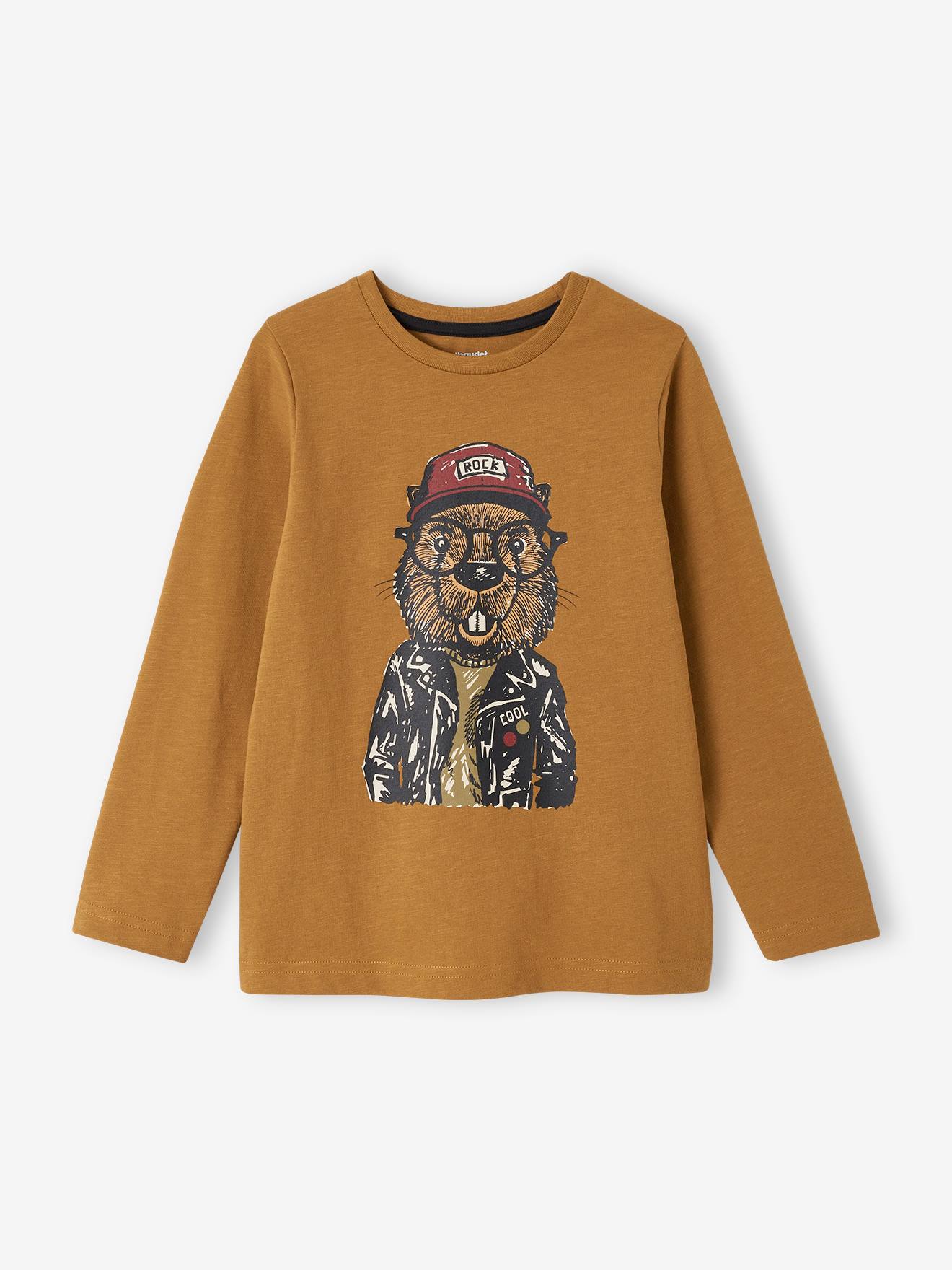 T-shirt animal crayonné garçon gris chiné moyen
