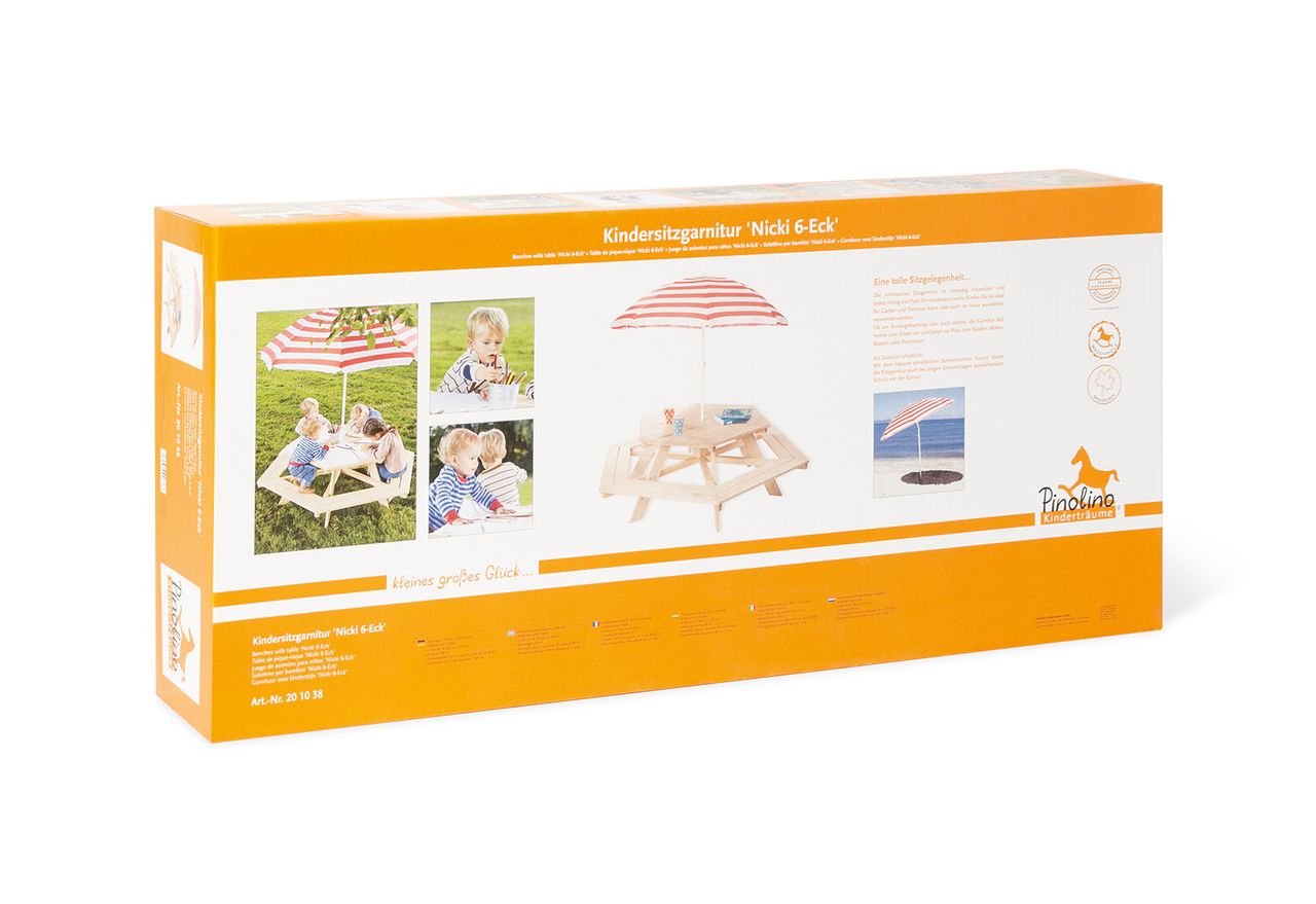 Pinolino Kinderträume Pinolino Kindersitzgarnitur Nicki 6-Eck natur