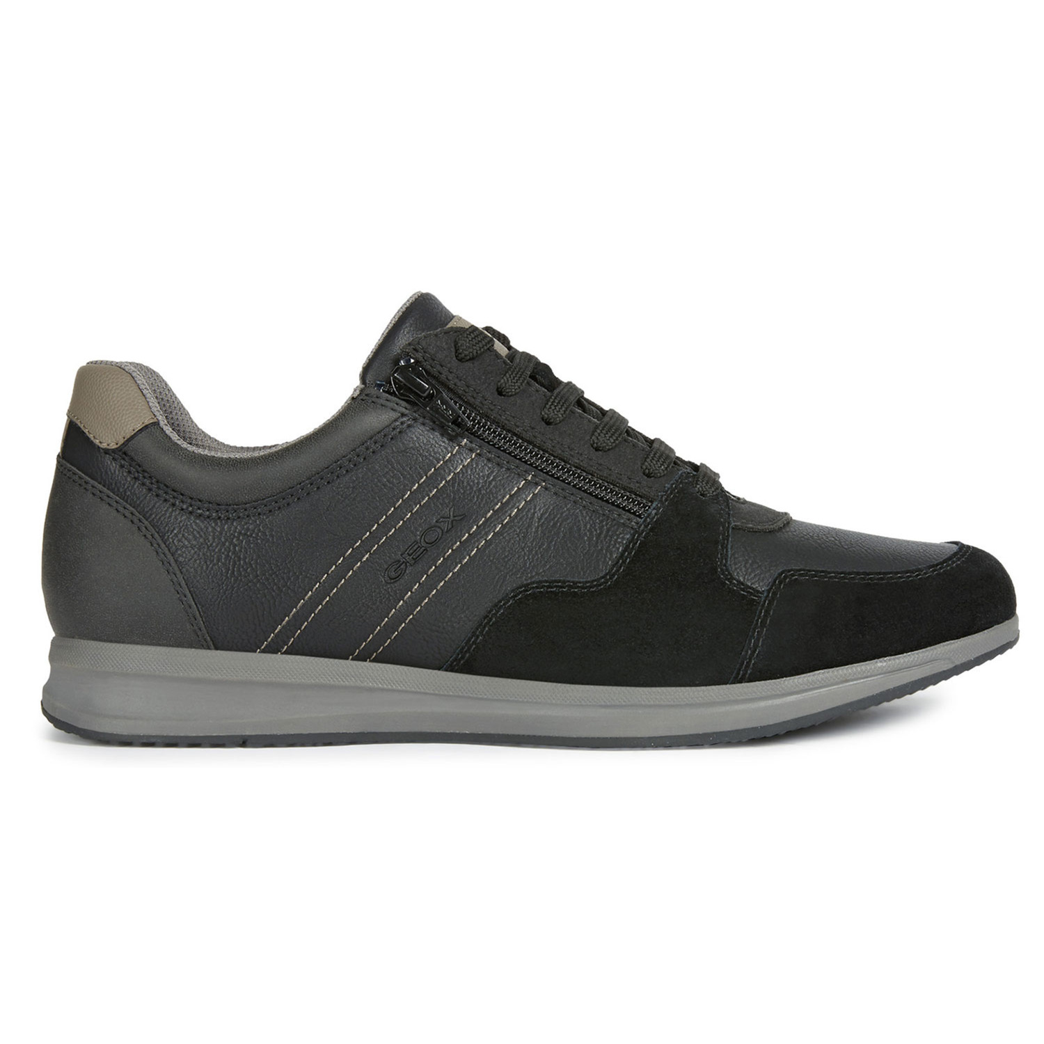 Geox U02H5B, Sneakers Low, Herren, schwarz/stone