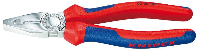 Knipex Kombinationszange 03 05 200 Verchromt 200 mm Blau, Rot