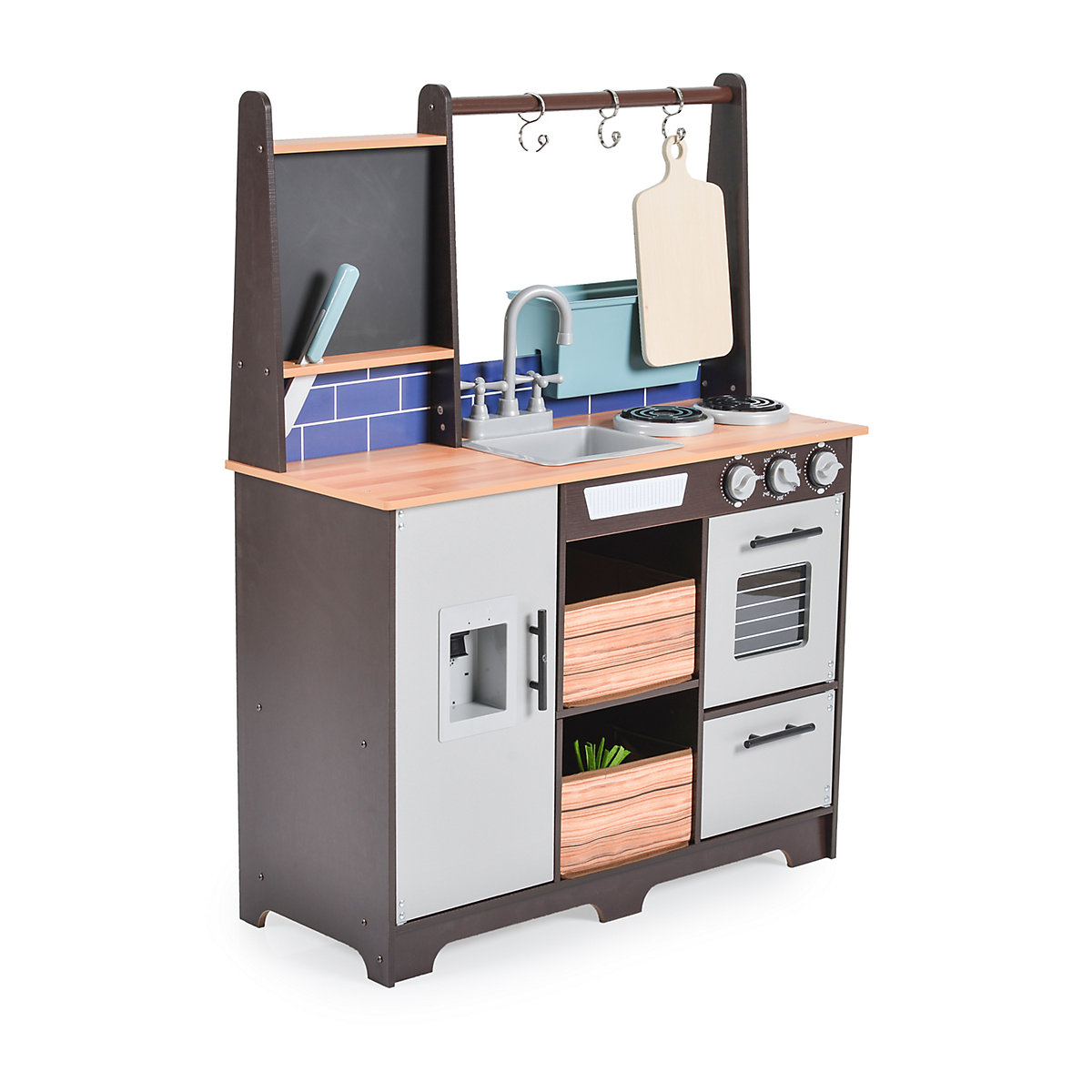 Kinderküche Toskana 7265 Holz 95 cm hoch Spülbecken Backofen Lebensmittel Spielküchen