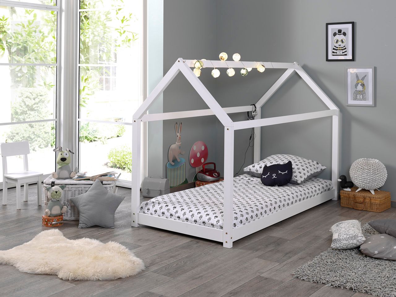 VIPACK Hausbett Liegefläche 90 x 200 cm weiß