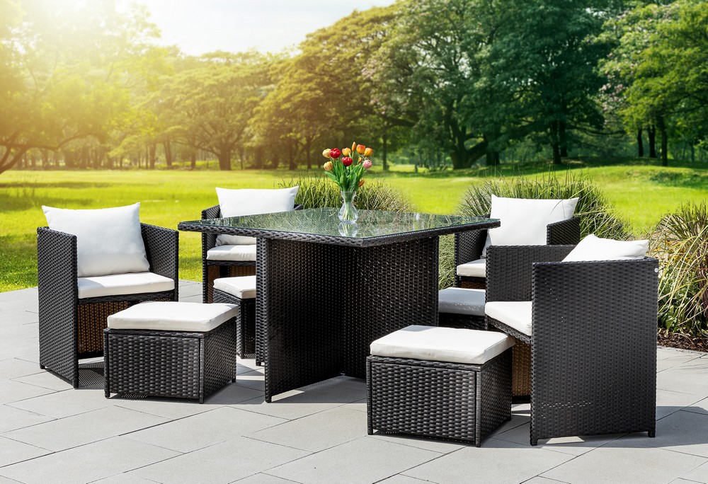 Solax Sunshine Polyrattan-Sitzgruppe 22tlg. Gartenmöbel Rattan-Set